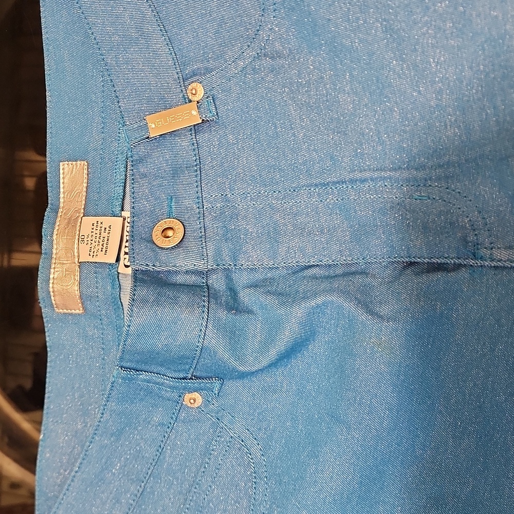 Guess Pants Blue with Silver glitter specs throughout